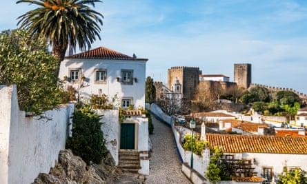 Street scene in Óbidos, Portugal.